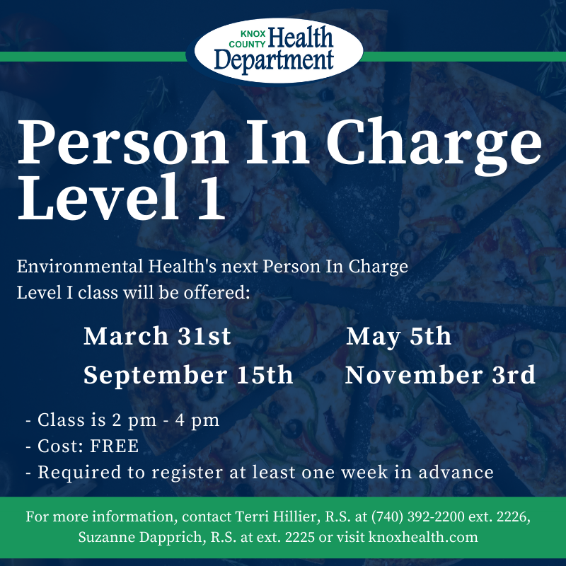 Person In Charge Level 1 2020 class schedule